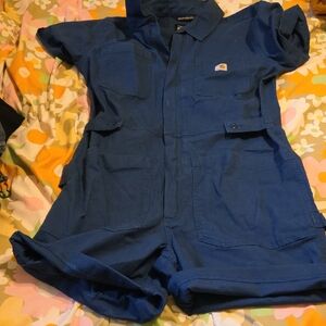 Blue Short Sleeve Jumpsuit